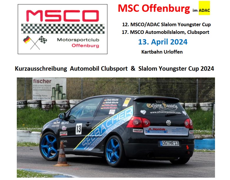 12. MSCO/ADAC Slalom Youngster Cup und 17. MSCO Automobilslalom Clubsport